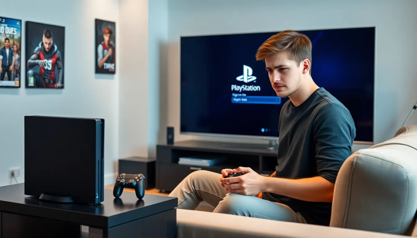 gamer frustrated while trying to sign in to PlayStation Network.